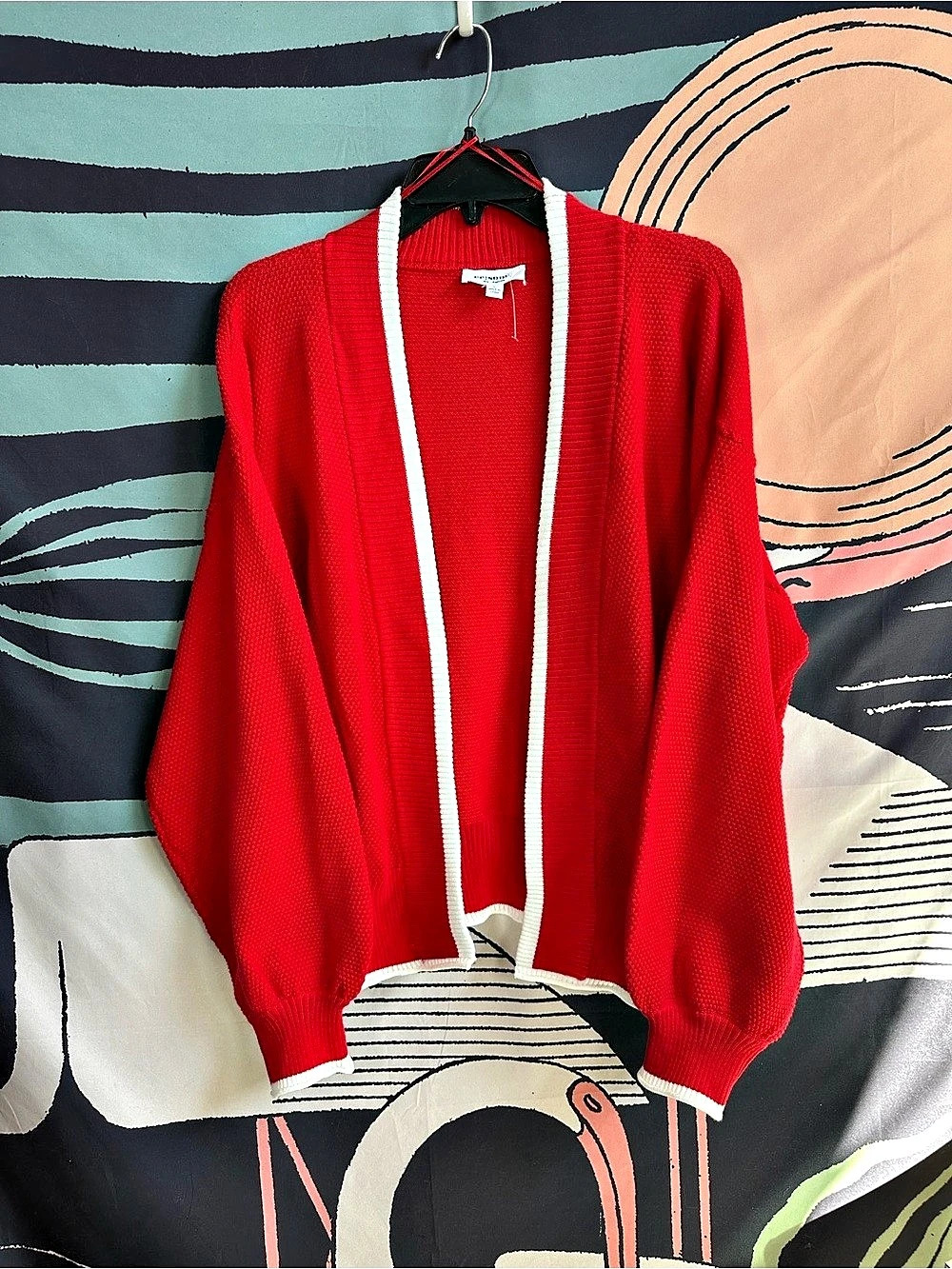 ee:some Troy Open Cardigan in Tomato Red size large NWOT